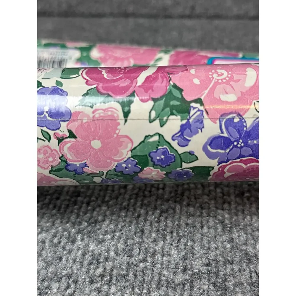 Vintage 1990s Rubbermaid Contact Paper English Roses 2 jumbo rolls 72 sf cottage